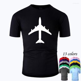 Men's T Shirts Cool Airplane Line Art O Neck Cotton Shirt Men And Woman Unisex Summer Short Sleeve Designed Casual Tee M01059