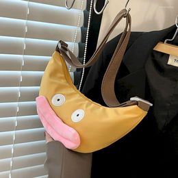 Waist Bags Foufurieux Cartoon Cute Sausage Mouth Canvas Bag Funny Personality Handbags Crossbody Women Purses And 2023