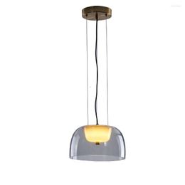 Pendant Lamps Postmodern Simple Smoky Grey Glass Nordic Restaurant Bar Table Clothing Shop Hanging Lights Home Decor HP6606#