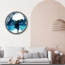 Wall Clocks 3D Clock Sea And Sunset Series HD Modern Design Silent Movement Large Size Home Decoration