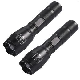 Flashlights Torches 2pcs Anti Slip Aluminium Alloy Camping XPE Zoomable Night Fishing Super Bright Led Search Portable Handheld