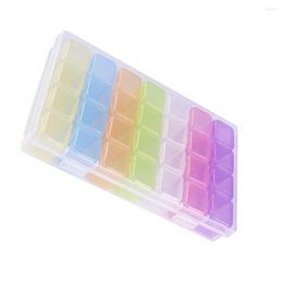 Nail Art Kits Colourful Plastic 28 Grids Slots Tools Jewellery Storage Box Rhinestone Beads Case Organiser