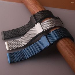 Watch Bands Watches Straps Mesh Watchbands 18mm 19mm 20mm 21mm 22mm Quick Release Spring Bars Blue Black Silver Accessories Fold Clasp