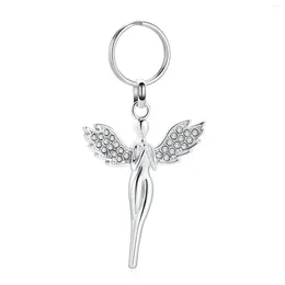 Keychains Cremation Jewelry Urn Keychain For Ashes Angel Pendant Stainless Steel Keepsake Memorial Gift Men Women