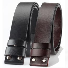 Belts Cowskin Cow Real Genuine Leather Belt No Buckle For Smooth Cowboy 5 Colors Body Without Men AccessoriesBelts