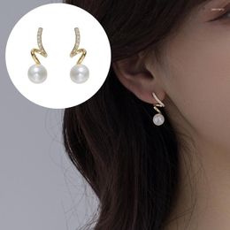 Stud Earrings Icnway Natural 8-8.5mm White Freshwater Pearl 14kgp Accessories S925 One Pair Wholesale