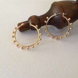 Hoop Earrings Unique Small Ball Around For Women Girl Vintage Special Shape Medium Size High Quality Trend