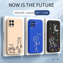 Original Luxury Mobile Phone Cases for Samsung Galaxy M33 M53 5g 3D Cute Girls Soft Liquid Silicone Back Cover Shockproof Fundas