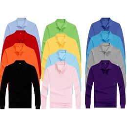 Men's Polos Autumn and Winter Women's Long-sleeved Polo Shirts Individual Group Work Clothes Custom Printing Embroidery 230428