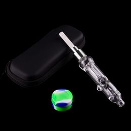 CSYC NC029 Glass Bongs Smoking Pipes Bag Set 510 Ceramic Quartz Nail Air Hole Recycle Perc Dab Rig Bubbler Pipe Dabber Tool Silicon Jar