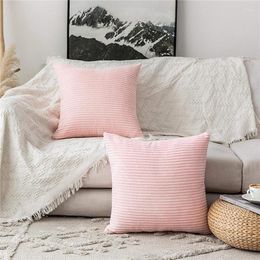 Pillow Corduroy Sofa S Covers Nordic Style Living Room Decoration Car Solid Colour Striped Pillowcase For 45 45cm