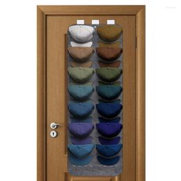 Storage Bags Over The Door Hat Organiser Wall 14-pockets Caps Display Rack For Home Organisation And Of Sport