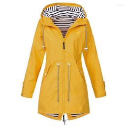 Women's Trench Coats 2023 Autumn Winter Women Jacket Coat Windproof Waterproof Hooded Outdoor Hiking Fashion Lightweight