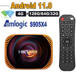 HK1 RBOX X4 Android 11 tv box 128GB 64GB 32GB amlogic s905x4 media player 2.4G 5G Wifi BT4.0 1000M