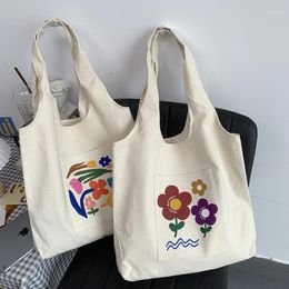 Evening Bags Japanese Fashion Canvas Shoulder Shopper Bag For Women 2023 Trend Large Woman Tote Casual Cotton Cloth Female Handbags