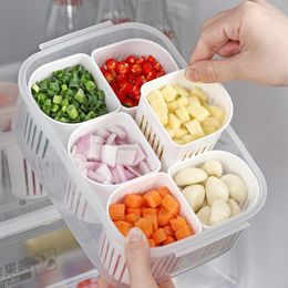 Storage Bottles Refrigerator Food Drain Fresh-keeping Box Ginger Garlic Onion Fruit Vegetable Basket Kitchen Accessories