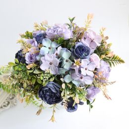 Decorative Flowers Beautiful Fake Flower UV-resistant Portable Hydrangea Plant Easy Care