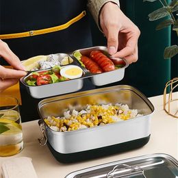 Dinnerware Sets 304 Stainless Steel Lunch Box Bento For School Kids Office Worker Steaming Container Storage