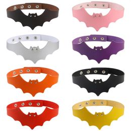 Pendant Necklaces Dvacaman 10 Colours PU Leather Bat Shaped Choker Necklace For Women Fashion Colourful Statement Collar Jewellery Gothic