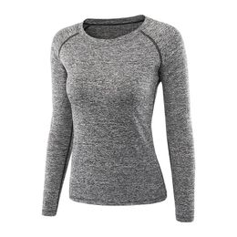 Yoga Outfit Women Solid Sport Shirts Colour High Elastic Gym Crop Tops Running Breathable Long Sleeve T-Shirts Top Baseball Suit