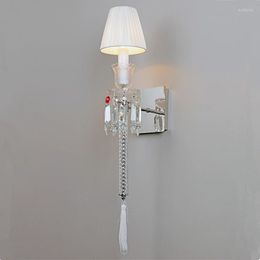 Wall Lamps Transparent Luxury Villa El Living Room Background Lighting Fixtures Stairway Bedroom Bedside Crystal Lights