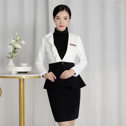 Work Dresses Beauty Salon Women Beautician Uniform Suits Sauna Foot Bath Female Receptionist Sets Tops And Pant 2 Pieces Working