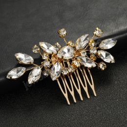 Bridal Crystal Hair Combs Headpiece Jewellery Rhinestone Handmade Gold Silver plated Wedding Hair Accessories For Women Girls