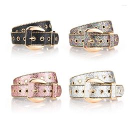 Belts Woman Adjustable Buckle Belt For Dress Full Sequins Waist Locomotive