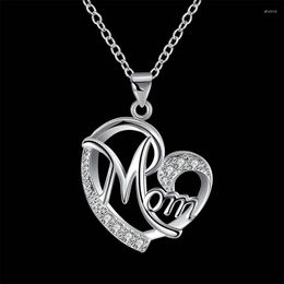 Chains Droppshiping Love Mom Necklace Jewellery MUM Letters Heart Pendant Mother Day Gift D88