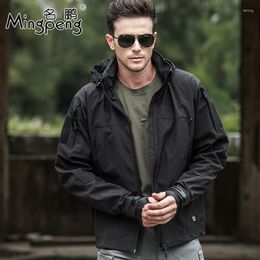 Hunting Jackets Men Tactical SoftShell Hooded Jacket Outdoor Climbing Camping Breathable Waterproof Clothes Wear-resisting Windbreaker