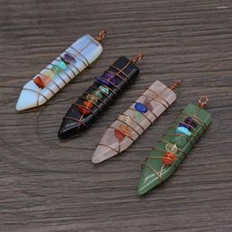 Pendant Necklaces Natural Stone Amethysts Pendants Reiki Heal 7 Chakra Tiger Eye Crystal For Women Man Amulet Necklace Jewelry Making