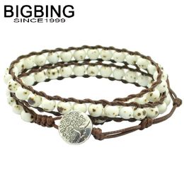 Link Bracelets Chain BIGBING Jewellery 45cm White Ceramic Beads Handmade Long Bracelet Fashion Charm Wrap Good Quality Nickel Free A059
