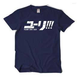 Men's T Shirts Anime YURI!!! On ICE T-shirt Fashion Yuri Men Shirt Women Cotton Loose Short-sleeve Tees Tops