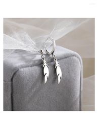 Dangle Earrings BOCAI 2023 S925 Sterling Silver Asymmetrical Feather High Quality Design Tassel Small Female Christmas Gift