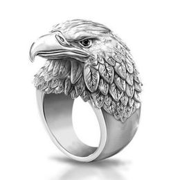 10pcs Hot sale Fashion Alloy Eagle Ring suitable for European and American men birthday party accessories rings size 7-13 G-130