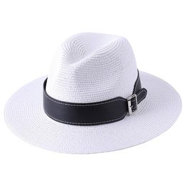 Wide Brim Hats Simple Women Straw Hat Sun Beach Summer Men Foldable Floppy Girls UV Protect Travel Cap Lady Female