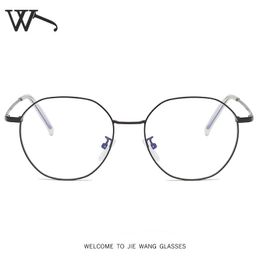Sunglasses Frames Fashion Retro Literary Metal Frame Plain Glass Clear Transparent Optical Glasses Eyewear Eyeglasses Female Male