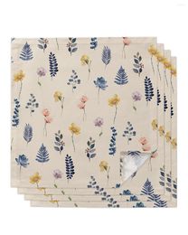 Table Napkin 4pcs Flowers Foliage Square Napkins 50x50cm Party Wedding Decoration Cloth Kitchen Dinner Serving