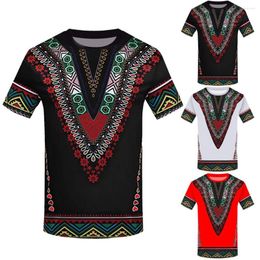 Men's T Shirts Fashion African Printed Shirt Short Sleeve Casual Top Blouse 2023 Print For Men Plus Size