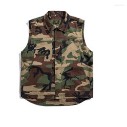 Men's Vests Women Men Japanese Harajuku Streetwear Fashion Vintage Military Camouflage Cargo Vest Jacket Man Loose Casual Waistcoat