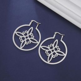 Dangle Earrings Teamer Witch Knot Stainless Steel Women Witchcraft Amulet Hoop Fashion Jewellery Valentine's Day Gift Wholesale