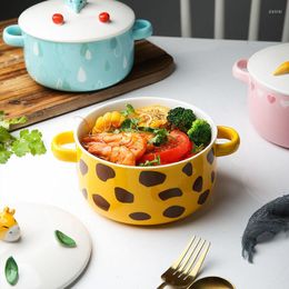 Bowls Instant Noodle Ceramic Lunch Box With Lid Student Dormitory Cup Large Bowl Mobile Phone Holder