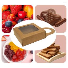 Gift Wrap Convenient Hanging Boxes Visible Window Solid Colour Kraft Paper Cookies Lightweight For Home