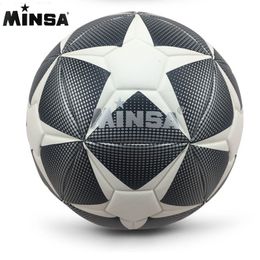 Balls Brand MINSA High Quality A Standard Soccer Ball PU Soccer Ball Training Balls Football Official Size 5 and Size 4 bal 230428