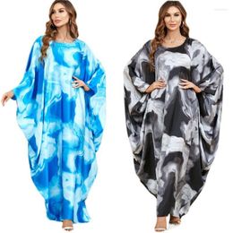 Casual Dresses Oversized Bat Sleeve Printed Dashiki Fashion African Muslim Womens Party Maxi Dress Evening Gowns Loose Robe Vestidos