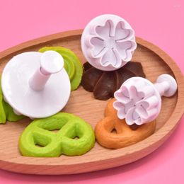 Baking Moulds 3Pcs/Set Plastic Cherry Flower Petal Fondant Mould Sugar Craft Cake Cookies Embosser Cutter