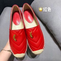 New style summer fashion letter fisherman shoes lace leather women's shoes hemp rope straw woven toe cap casual shoes MKJKKH00002