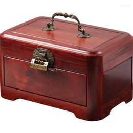 Jewellery Pouches Rosewood Box With Lock Luxury Boxes Wooden Storage Organiser Retro Wedding Display Earrings Necklace Gift