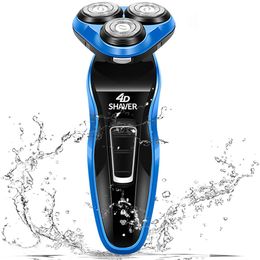 Rasoir électrique 4 en 1 pour homme rasoir électrique rechargeable avec garniture de barbe nez tondeuse barbe humide sec double usage étanche à l'eau