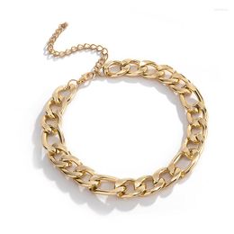 Chains European American Hip-Hop Creative Fashion Women Chain Necklace On The Neck Aluminum Alloy Light Weight 2 Colors Choker Jewelry